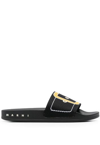 Marni Sandali slides con stampa - Nero