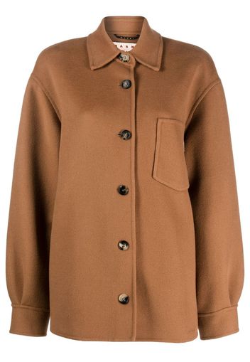Marni single-breasted wool coat - Marrone
