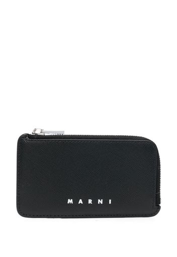 Marni logo-print zip-up wallet - Nero