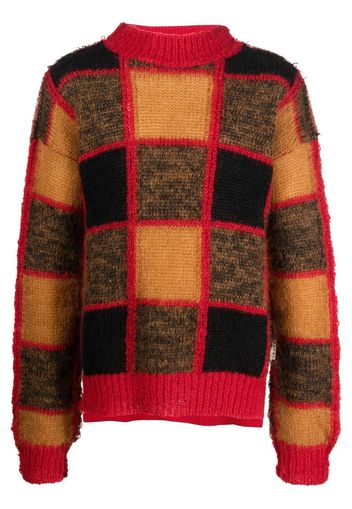 Marni checkerboard crew neck sweater - Rosso