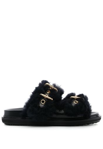 Marni Fussbett shearling slides - Nero