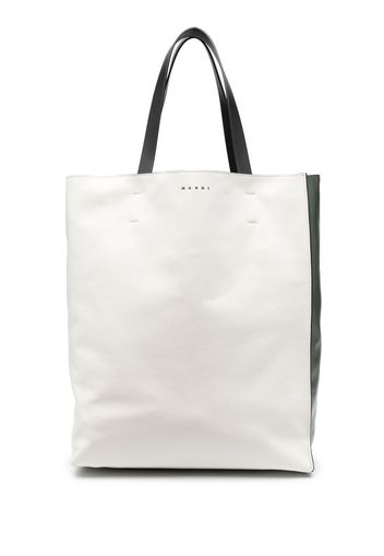 Marni logo-print leather tote bag - Toni neutri