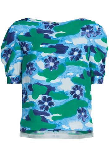 Marni all-over floral-print blouse - Blu