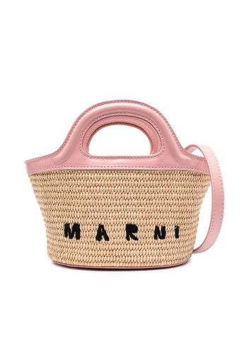 Marni Kids Tropicalia raffia shoulder bag - Toni neutri