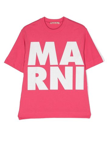 Marni Kids T-shirt girocollo con stampa - Rosa