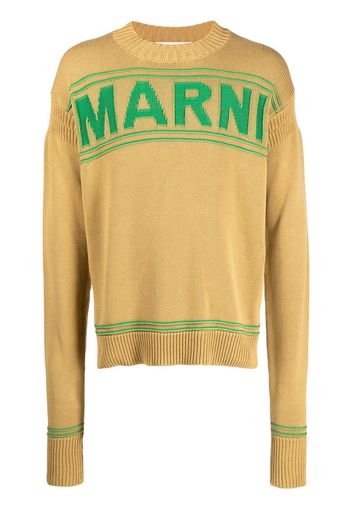 Marni logo-print knit jumper - Toni neutri