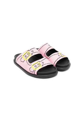 Marni Kids Sandali slides con fibbia - Rosa