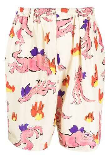 Marni graphic-print bermuda shorts - Toni neutri