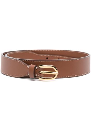 Marni logo-print leather belt - Marrone