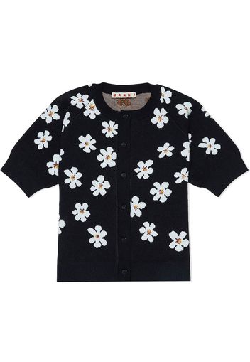 Marni Kids Maglione con stampa margherite - Nero