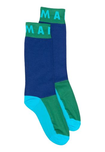 Marni intarsia-knit logo socks - Blu