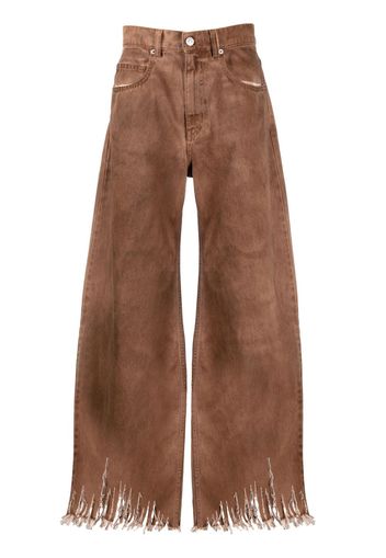 Marni fringed wide-leg jeans - Marrone