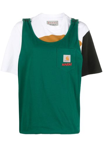 Marni colour-block T-shirt - Verde