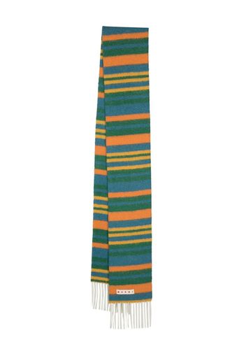 Marni striped knitted scarf - Verde