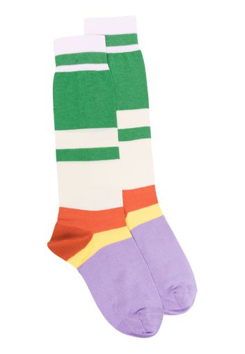 Marni stripe-pattern long socks - Verde