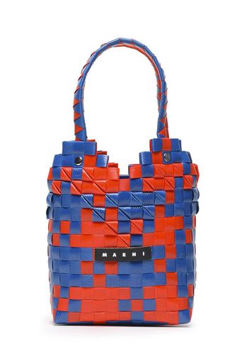 Marni Kids Diamond Basket woven tote bag - Rosso