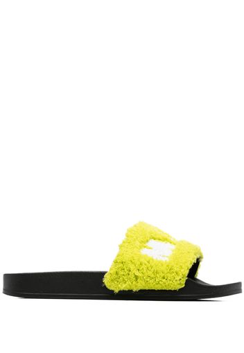 Marni logo flat slides - Verde