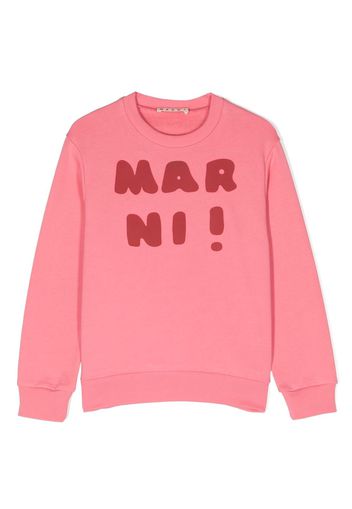 Marni Kids Felpa girocollo con stampa - Rosa