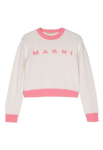 Marni Kids Felpa con design color-block - Bianco
