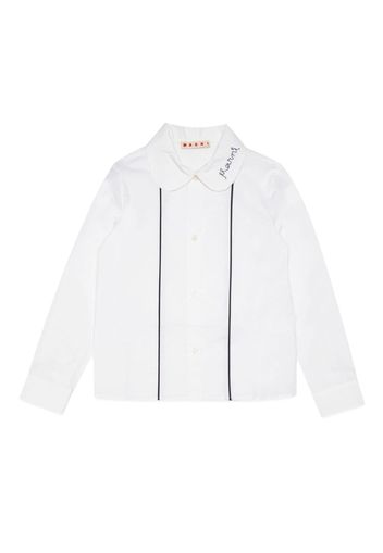 Marni Kids logo-embroidered cotton shirt - Bianco