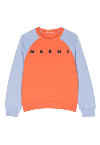 Marni Kids Felpa con design color-block - Arancione