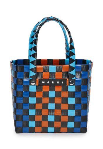 Marni Kids Micro Basket woven tote bag - Blu