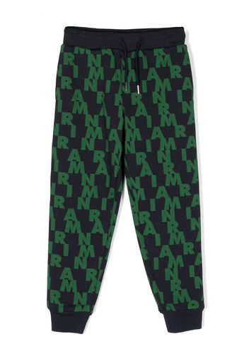 Marni Kids Pantaloni sportivi con stampa - Verde