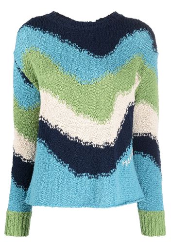 Marni patterned intarsia-knit jumper - Blu