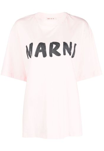 Marni logo-print cotton T-shirt - Rosa