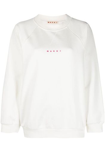 Marni logo-print cotton sweatshirt - Bianco