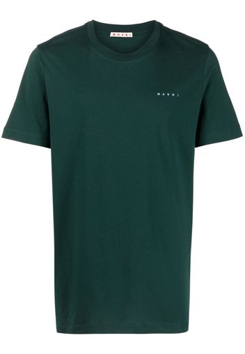 Marni logo-embroidered cotton T-shirt - Verde