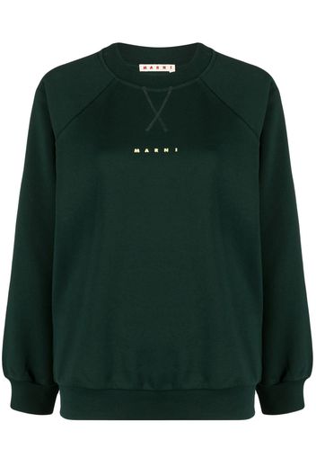 Marni logo-print crewneck sweatshirt - Verde