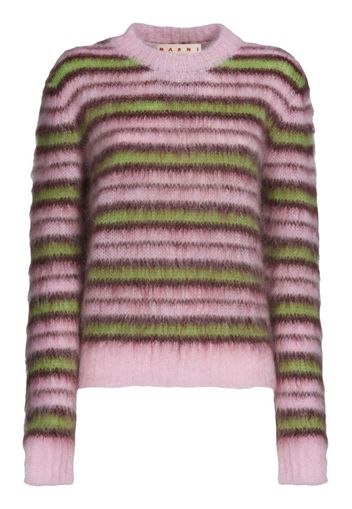 Marni stripe-pattern mohair-blend jumper - Rosa