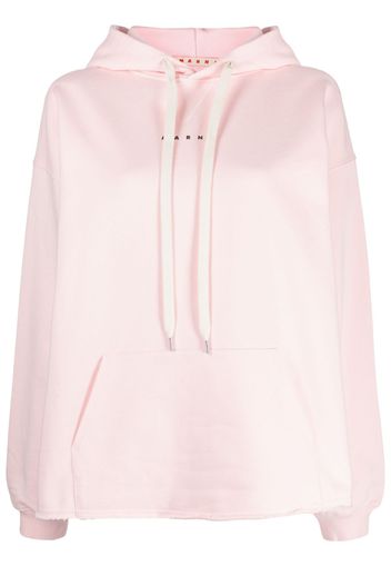 Marni logo-print cotton hoodie - Rosa