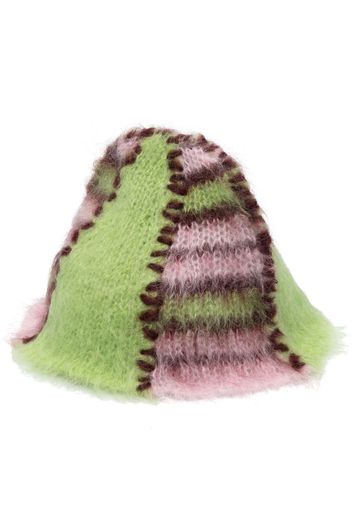 Marni colour-block wool-mohair blend knit beanie - Verde