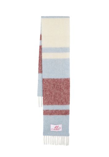 Marni striped fringed scarf - Blu