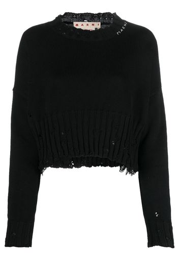 Marni ripped cropped jumper - Nero