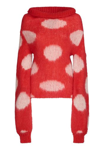 Marni intarsia-knit roll-neck jumper - Rosso