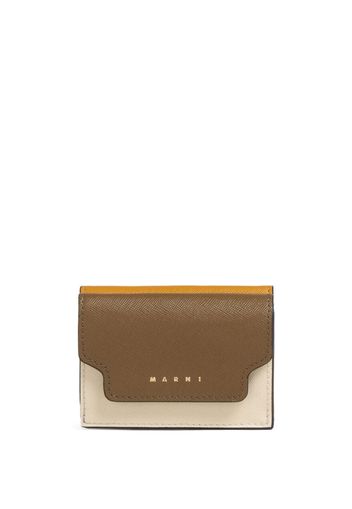 Marni Yen tri-fold leather wallet - Marrone