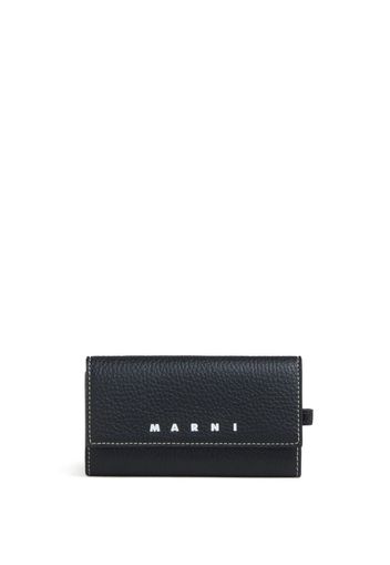 Marni engraved-logo leather wallet - Nero