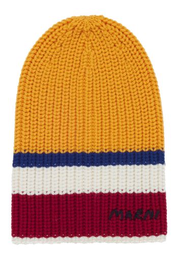 Marni striped ribbed-knit wool beanie - Giallo