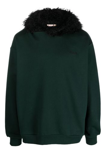 Marni faux-fur cotton sweatshirt - Verde