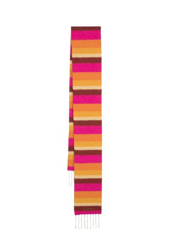 Marni logo-patch stripe-pattern scarf - Rosa