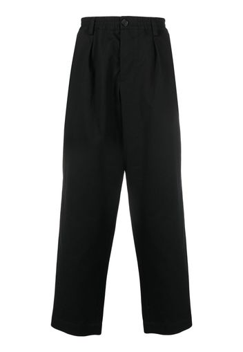 Marni mid-rise tapered-leg cotton trousers - Nero