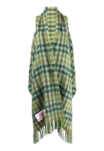 Marni cut-out detail checked scarf - Verde