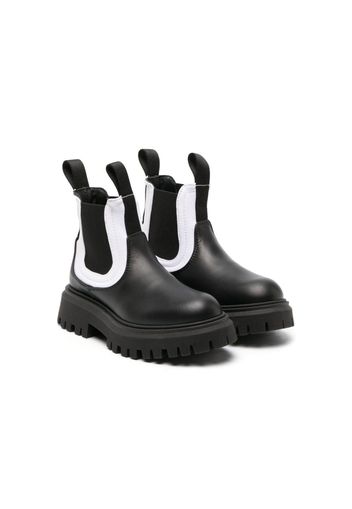 Marni Kids two-tone leather ankle boots - Nero