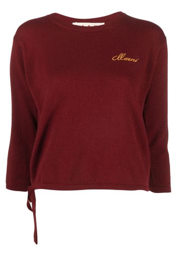 Marni logo-embroidered cashmere jumper - Rosso