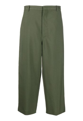 Marni high-waisted wool cropped trousers - Verde