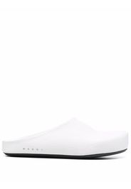 Marni logo-letter pebble-effect clog slippers - Bianco