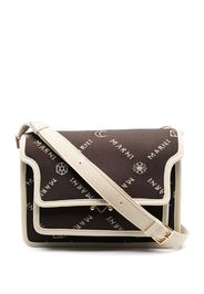 Marni intarsia-knit logo satchel bag - Marrone